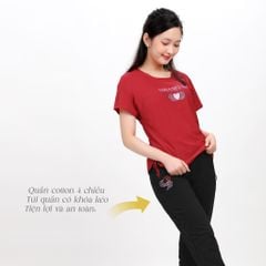 Set đồ bộ nữ kiểu quần dài tay ngắn thể thao 3 trong 1 chất nhung lạnh 153p 6006