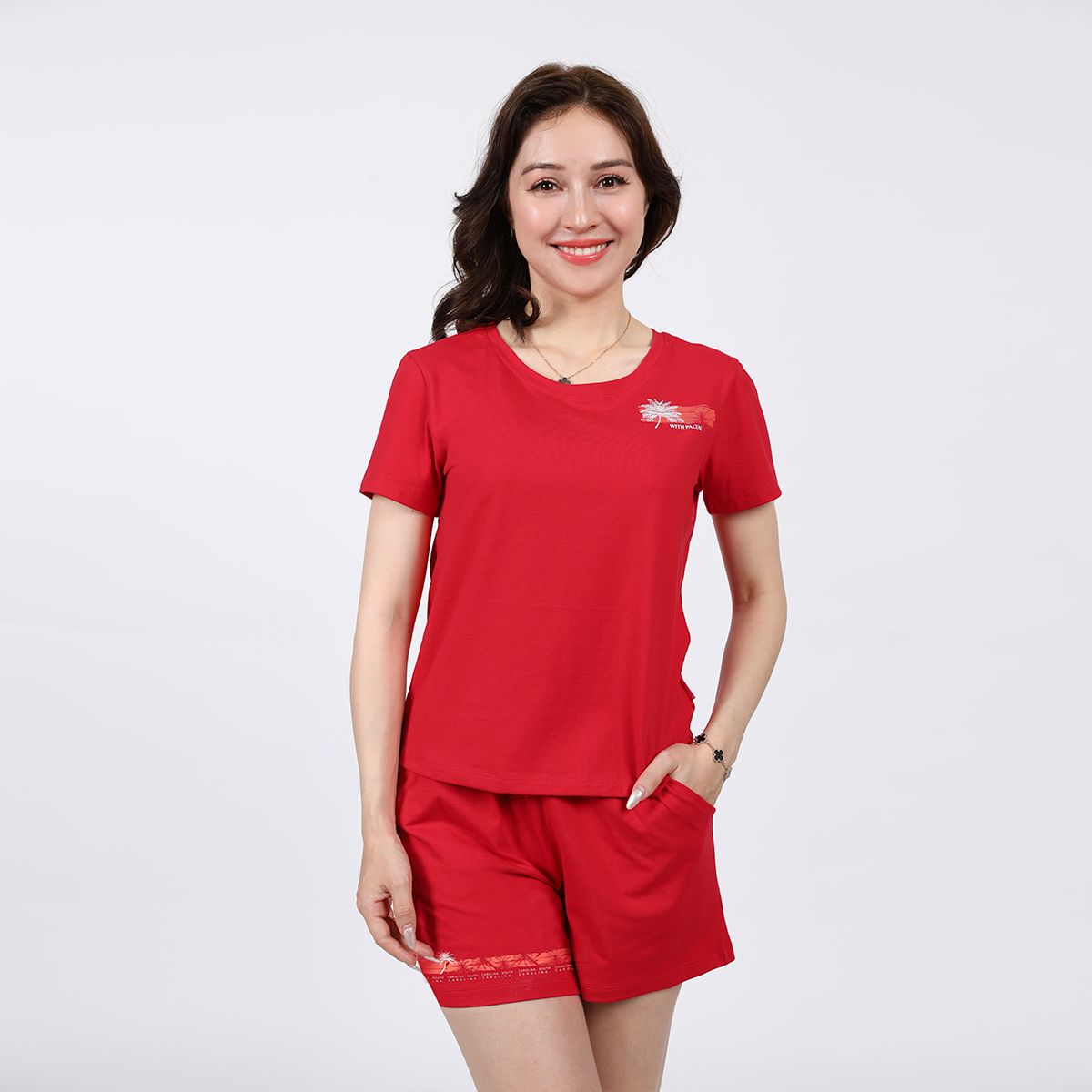 Set đồ bộ nữ kiểu quần đùi tay ngắn chất cotton siêu mát 025p 5107