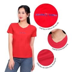 Áo thun nữ tay ngắn cổ tim form suông chất cotton siêu mát 020p 0338