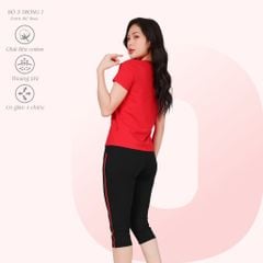 Set đồ bộ nữ kiểu quần lửng tay ngắn chất cotton siêu mát 024p 4312