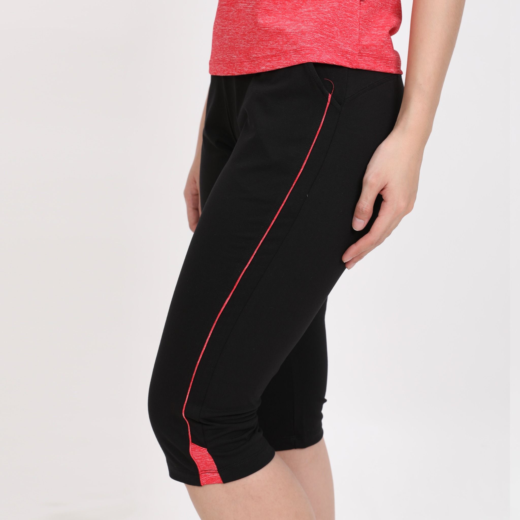 Bộ nữ thể thao tập gym, yoga kiểu quần lửng tay ngắn 3 trong 1 chất melan lưới 344p 4303