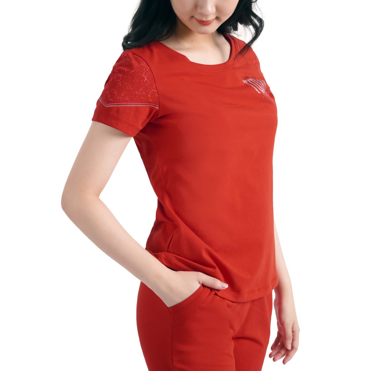 Set đồ bộ nữ kiểu quần dài tay ngắn chất cotton siêu mát 023p 3317