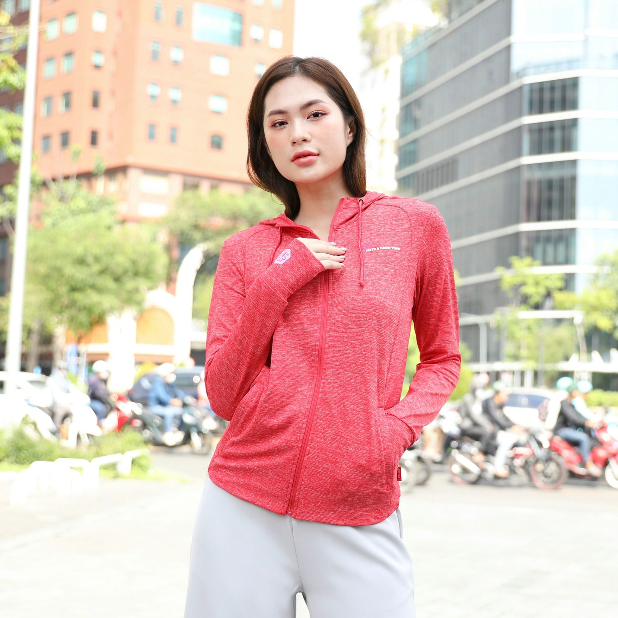 Áo khoác nữ chống nắng, chống UV chất melan lưới 341p 1303