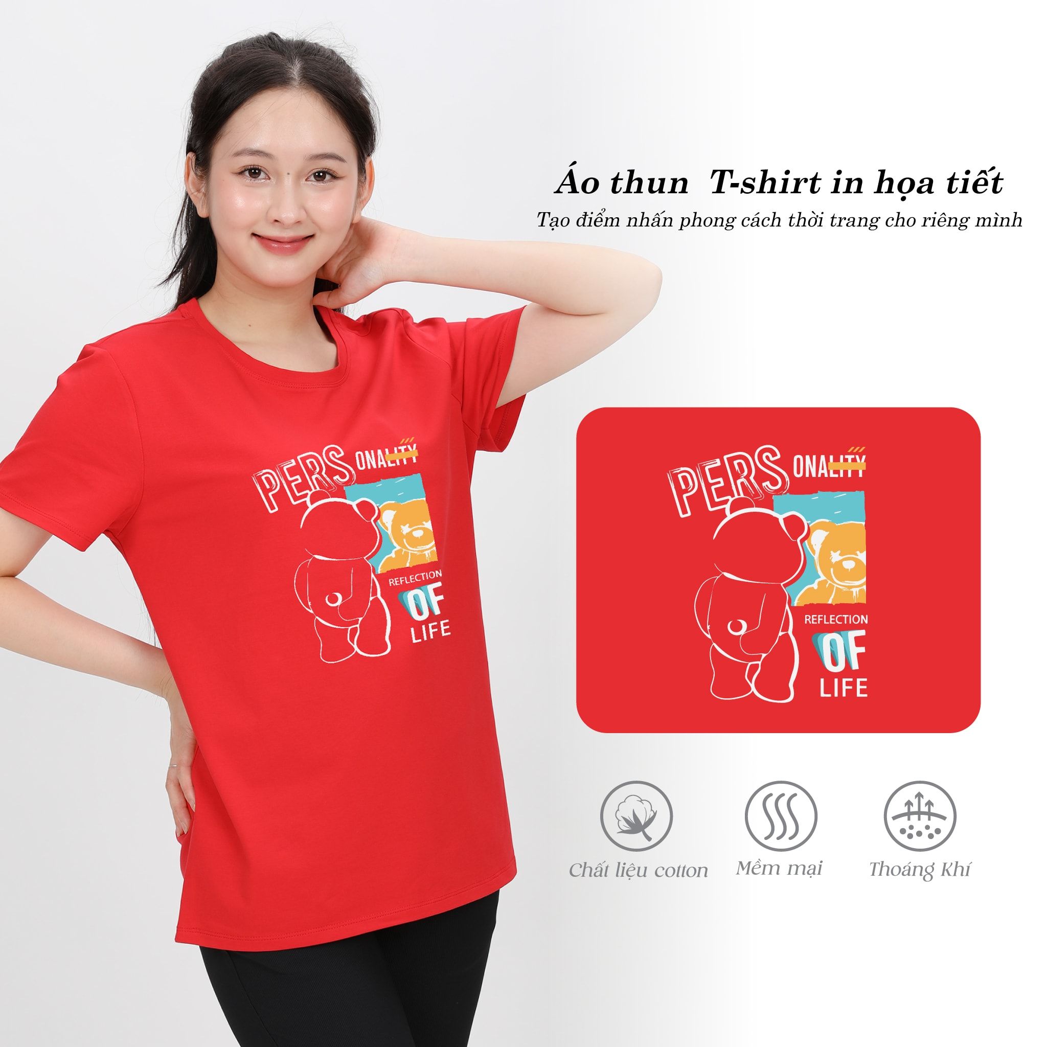 Áo thun nữ tay ngắn Form Rộng chất cotton siêu mát 020p 0289