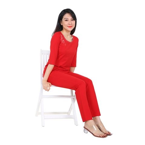 Set đồ bộ nữ kiểu quần dài tay lỡ cottton 023p 3159