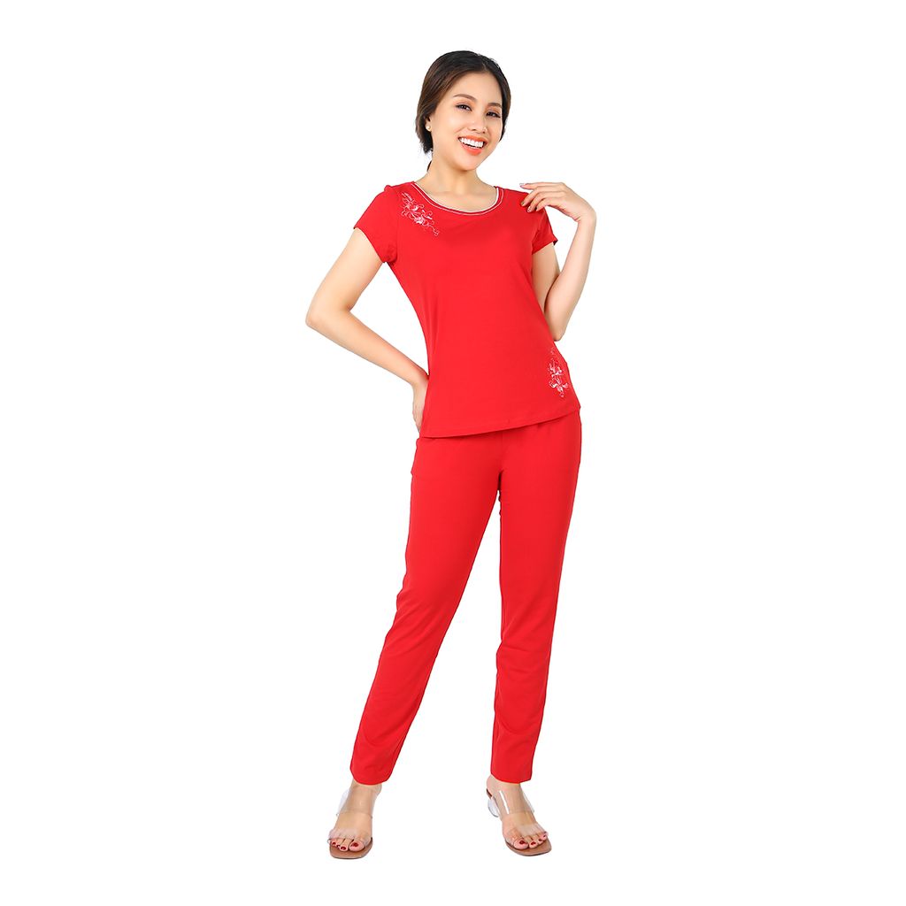 Set đồ bộ nữ kiểu quần dài tay ngắn chất cotton siêu mát 023p 3287