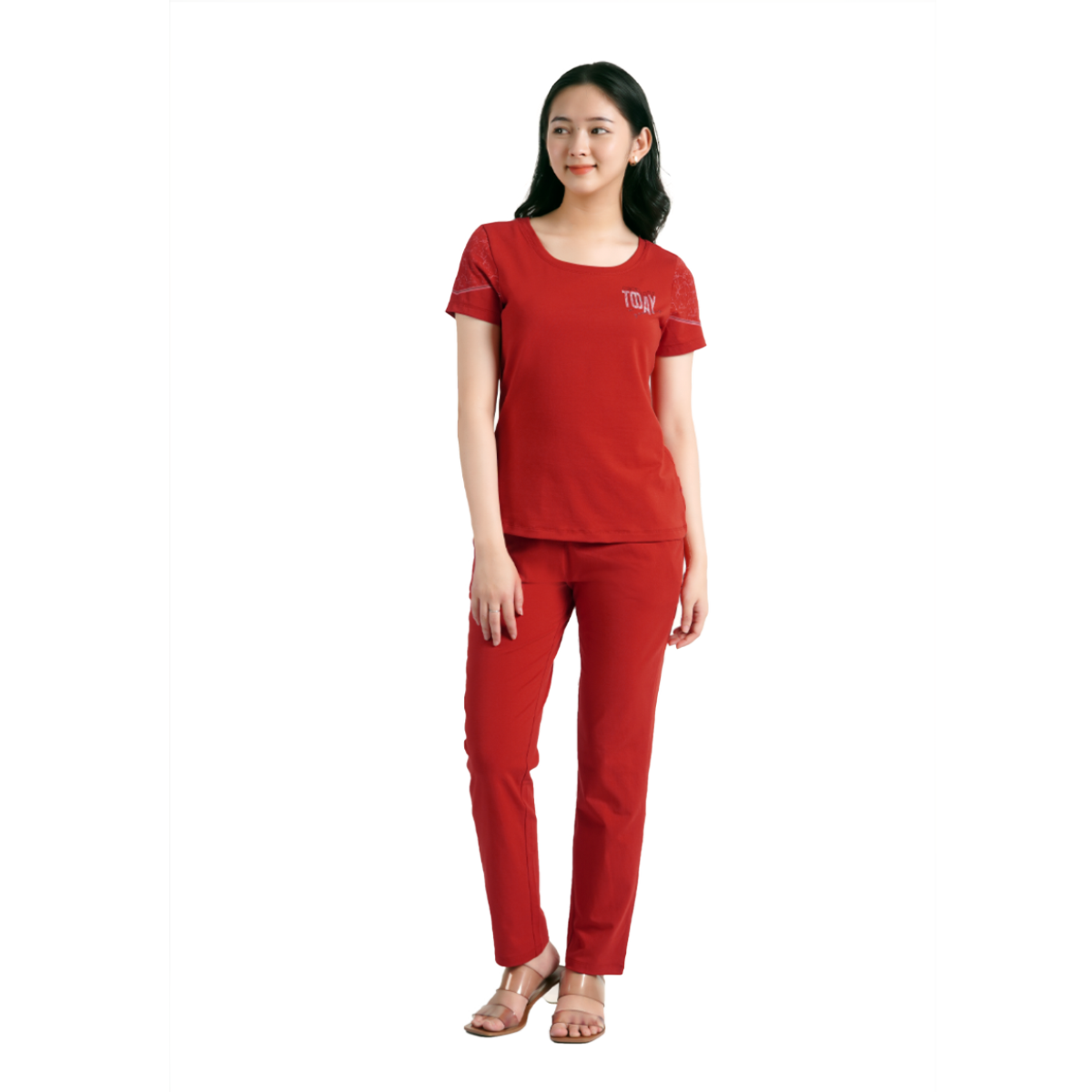 Set đồ bộ nữ kiểu quần dài tay ngắn chất cotton siêu mát 023p 3317