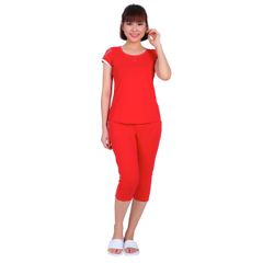 Đồ bộ nữ mặc nhà kiểu quần lửng tay ngắn vải cotton 024p 0106