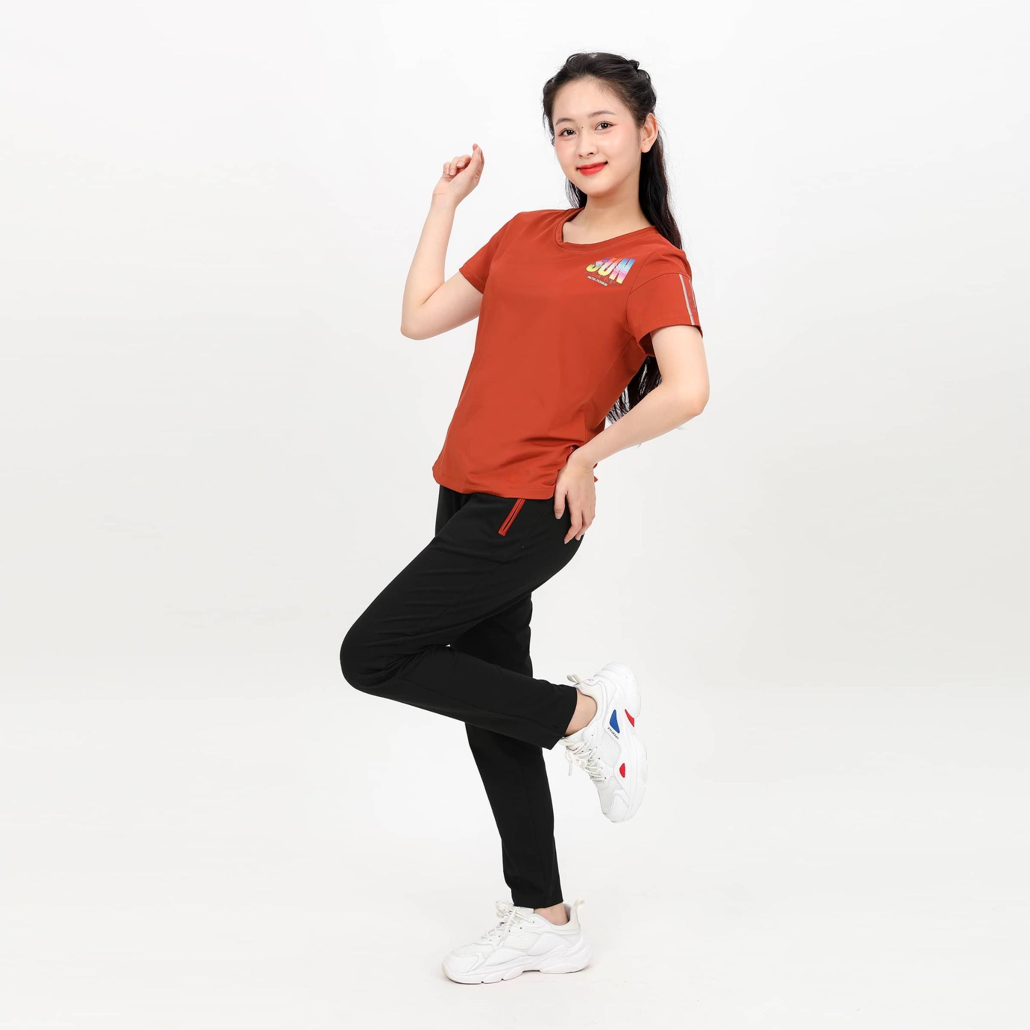 Set đồ bộ nữ kiểu quần dài tay ngắn chất nhung lạnh 153p 6004