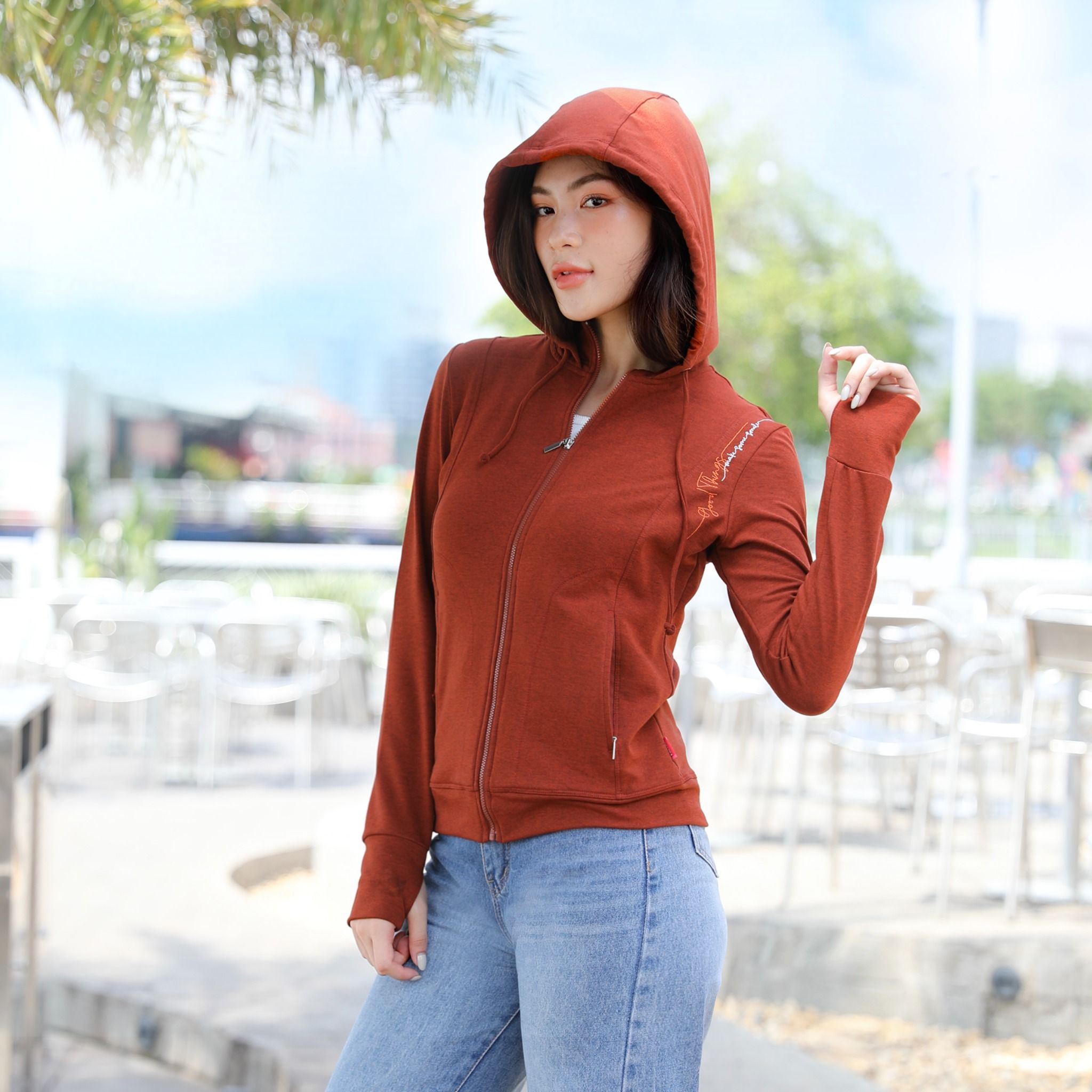 Áo khoác nữ chống nắng, chống UV chất vảy cá cotton cvc mát 401p 1286