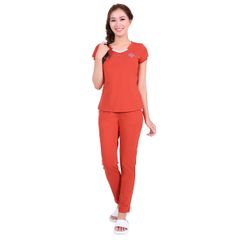 Đồ bộ nữ mặc nhà kiểu quần dài tay ngắn cotton 023p 3033