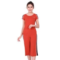 Đồ bộ nữ mặc nhà kiểu quần ống rộng lửng tay ngắn 3 trong 1 cotton 024p 4052