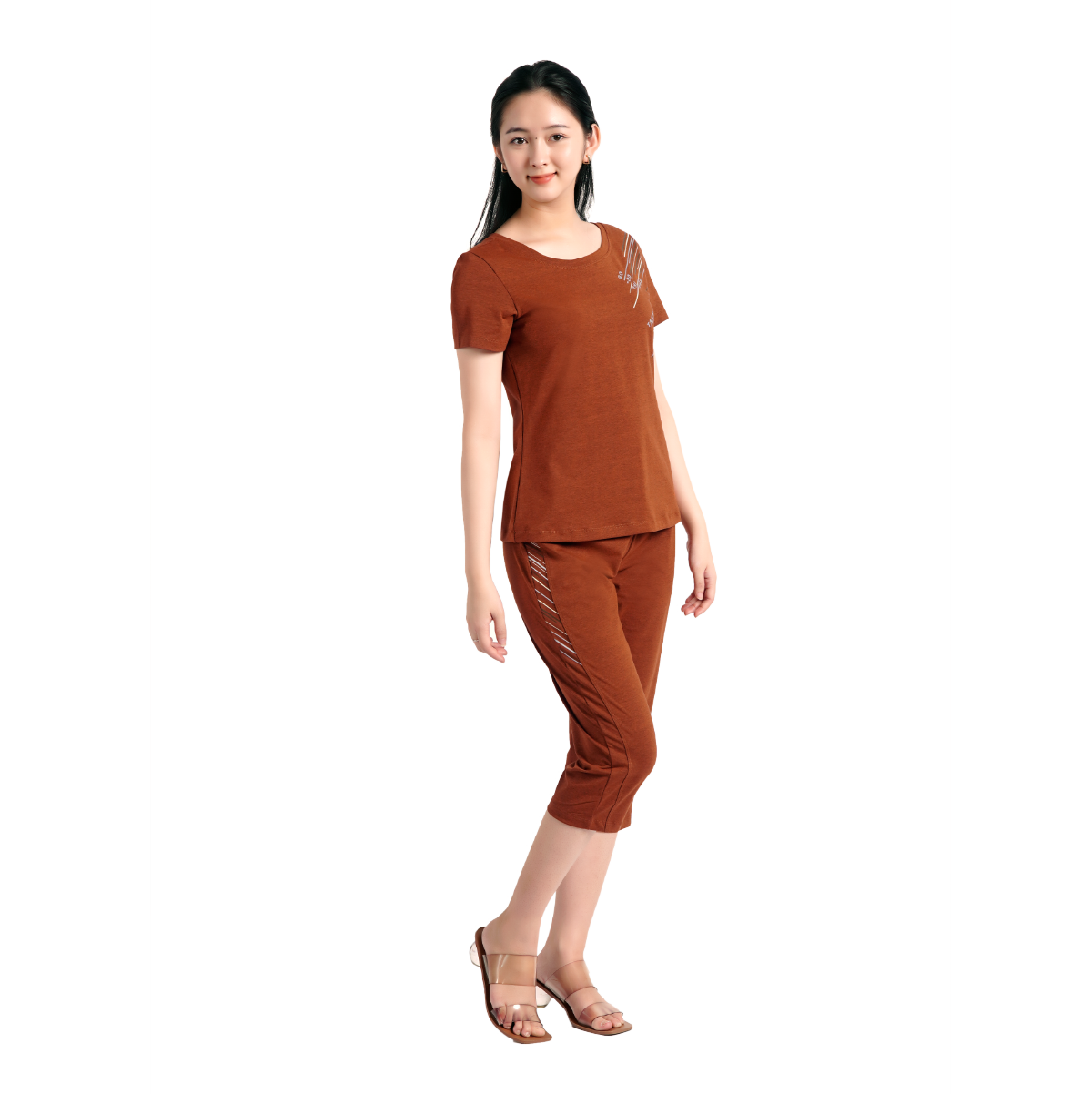 Set đồ bộ nữ kiểu quần lửng tay ngắn cotton cvc mát 194p 4249