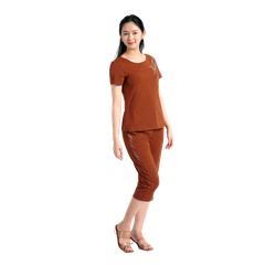 Set đồ bộ nữ kiểu quần lửng tay ngắn cotton cvc mát 194p 4249