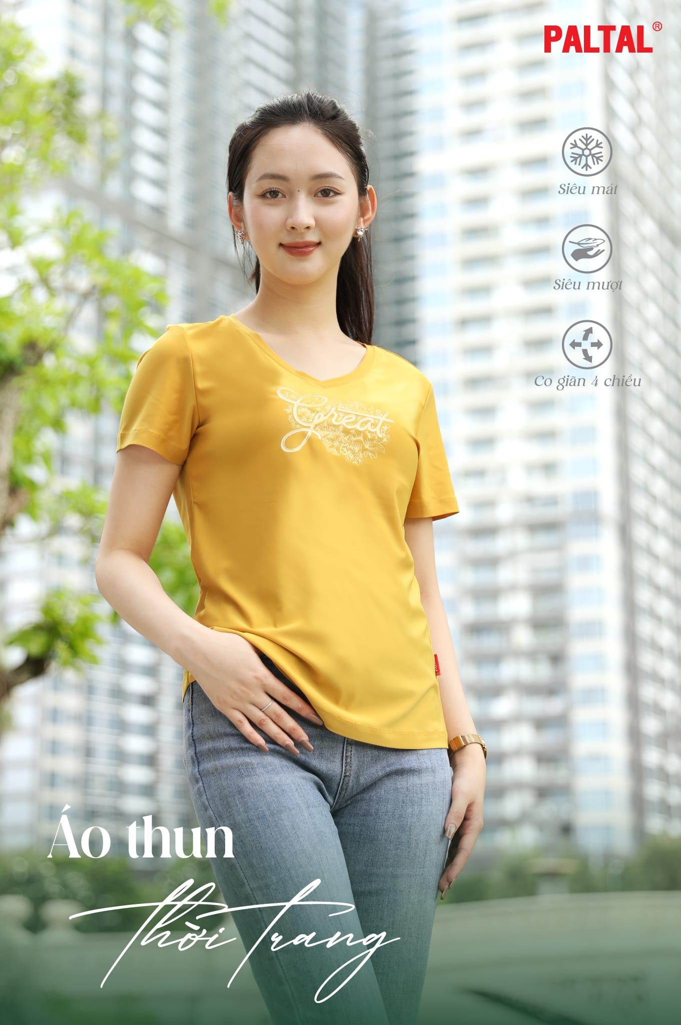 Áo thun nữ tay ngắn chất nhung lạnh 010p 0233