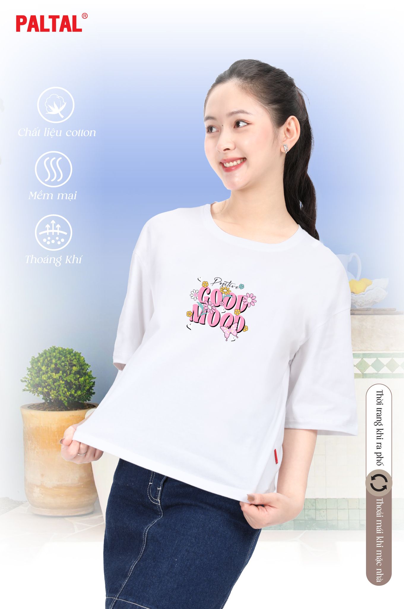 Áo thun nữ tay ngắn chất cotton siêu mát form rộng 020p 0227