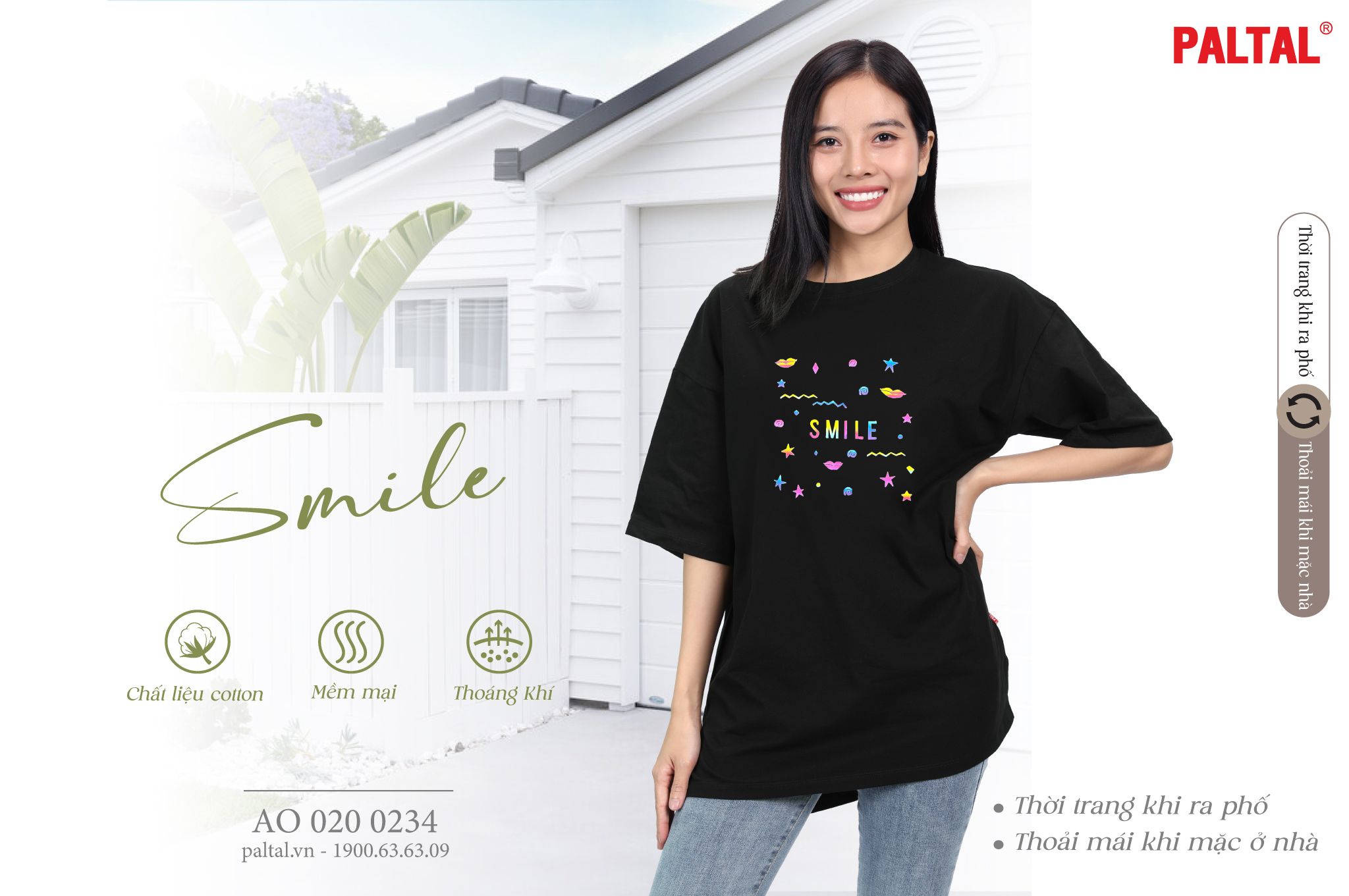 Áo thun nữ tay ngắn chất cotton siêu mát form rộng 020p 0234