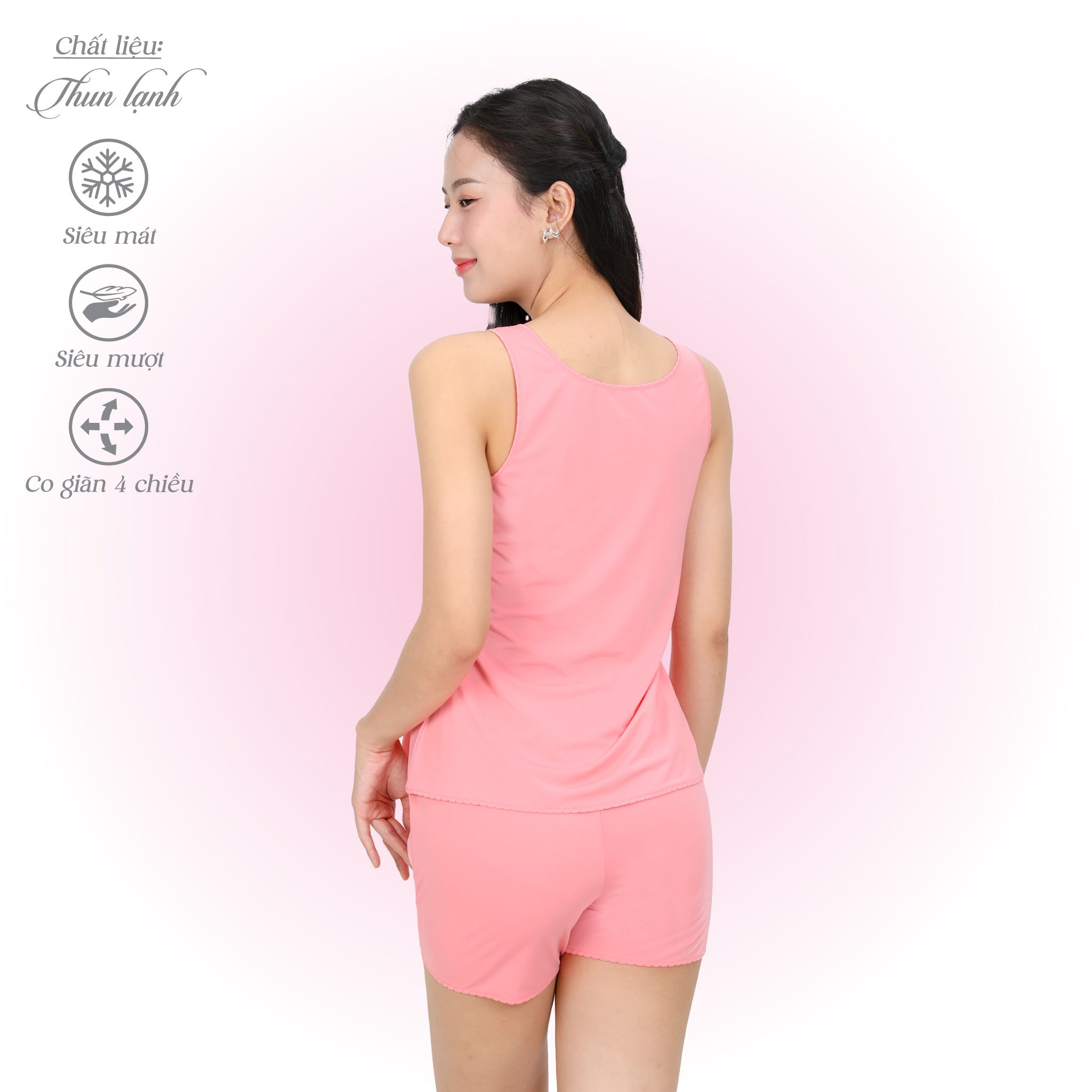 Set đồ bộ nữ kiểu quần đùi không tay chất thun lạnh siêu bền 015p 5071