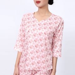 Set đồ bộ nữ kiểu quần dài tay lỡ chất lụa nhung 263p 6001