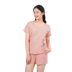 Set đồ bộ nữ kiểu quần đùi tay ngắn cotton cvc mát 195p 5100