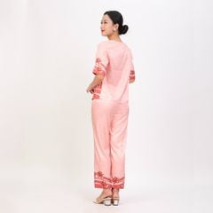 Set đồ bộ nữ kiểu quần dài tay ngắn chất lụa nhung 263p 6057