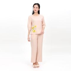 Set đồ bộ nữ kiểu quần dài tay ngắn Linen 383p 3354