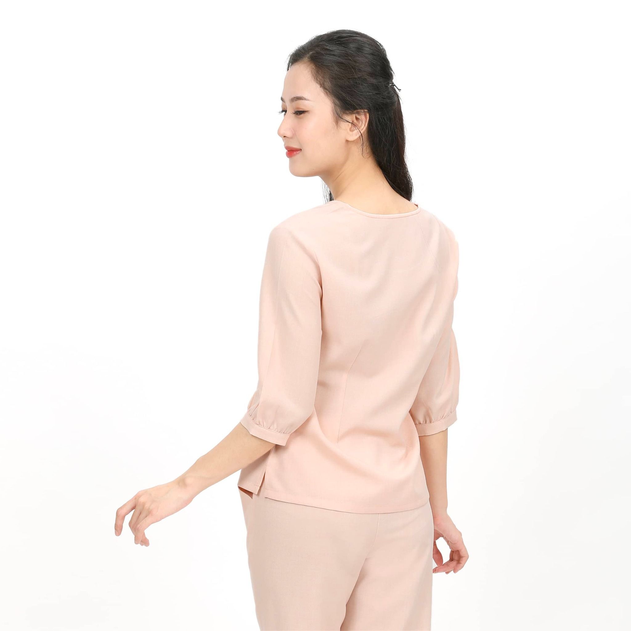 Set đồ bộ nữ kiểu quần dài tay ngắn Linen 383p 3354