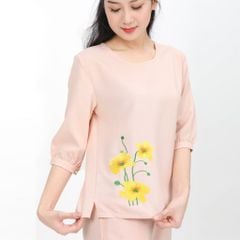 Đồ Bộ Mặc Nhà Quần Dài Tay Ngắn Linen 383p 3354