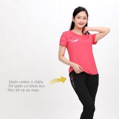 Set đồ bộ nữ kiểu quần dài tay ngắn chất nhung lạnh 153p 6003