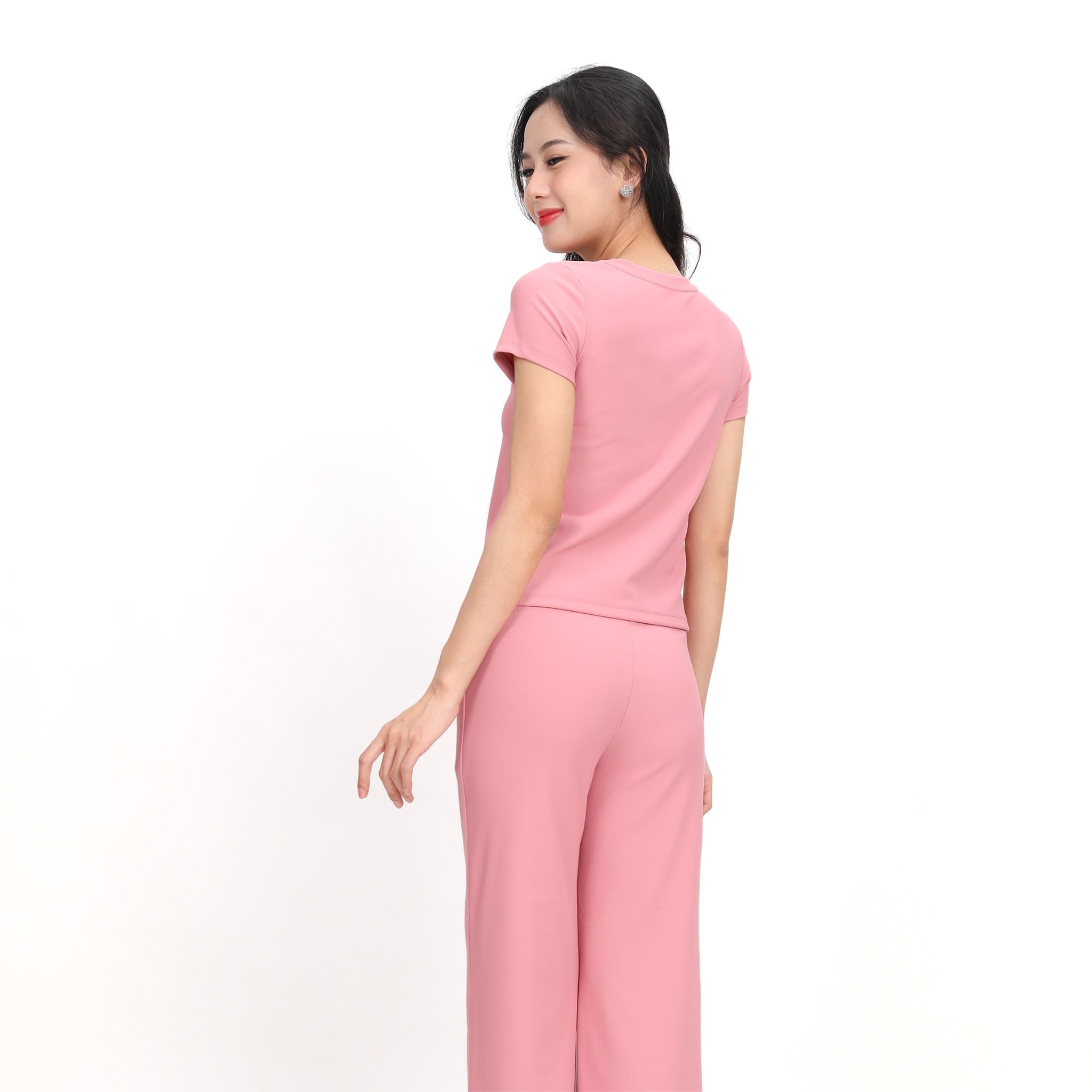 Set đồ bộ nữ kiểu quần dài tay ngắn chất rib chất cotton siêu mát 223p 3401