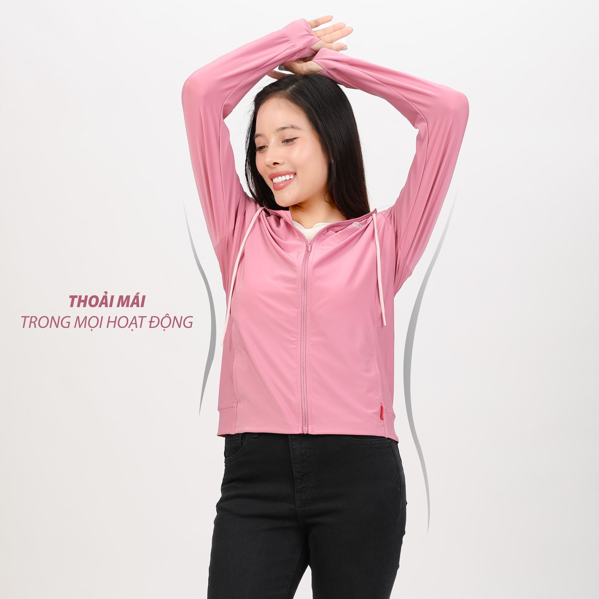 ..Áo khoác nữ chống nắng, chống UV chất nhung lạnh 151p 1302