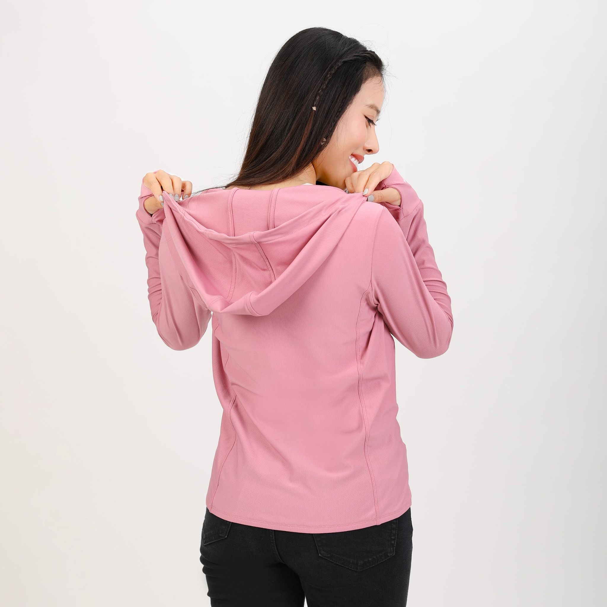 Áo khoác nữ chống nắng, chống UV chất poly cát logo UV đổi màu 311p 1297