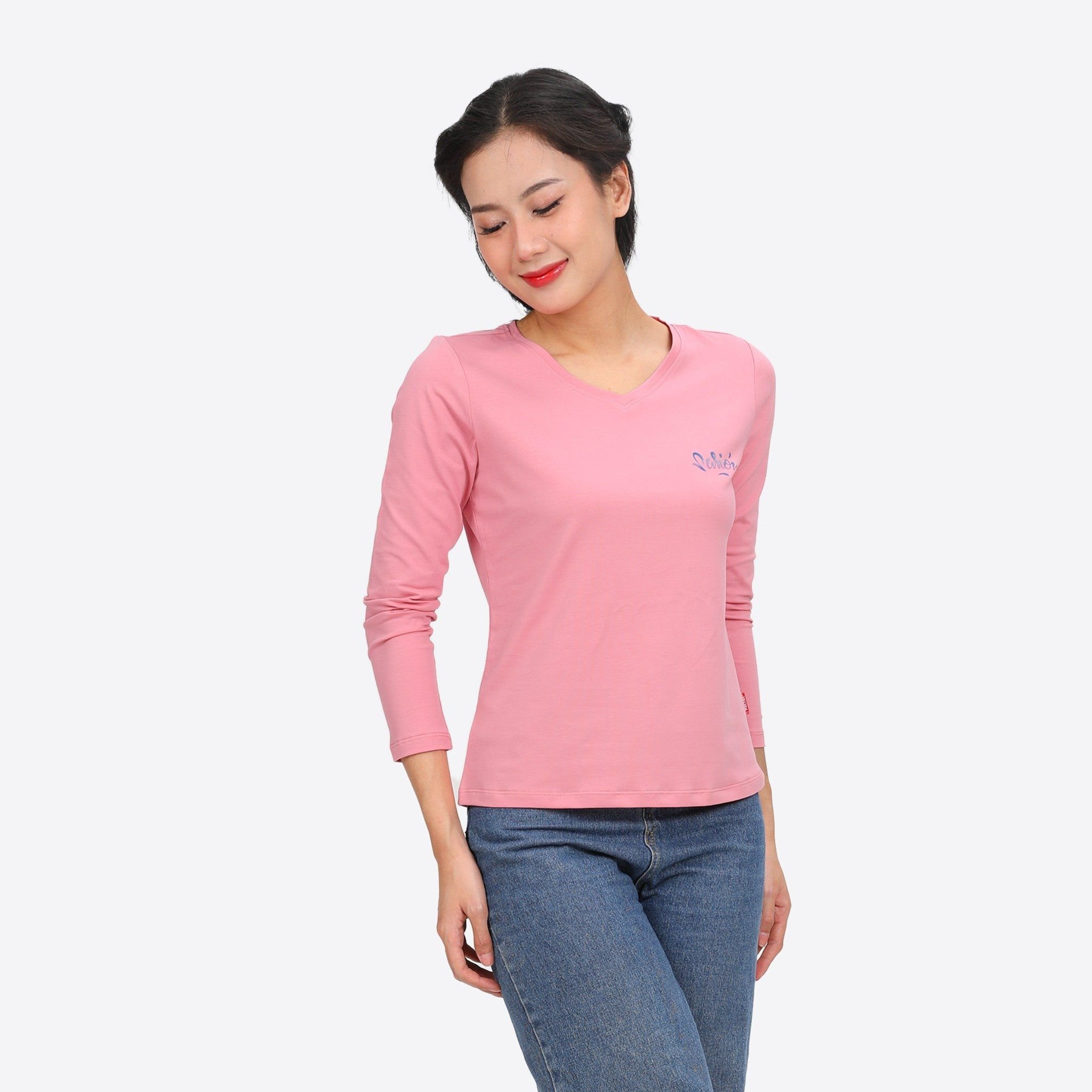 Áo thun nữ tay dài Cổ Tim chất cotton siêu mát 020p 0271