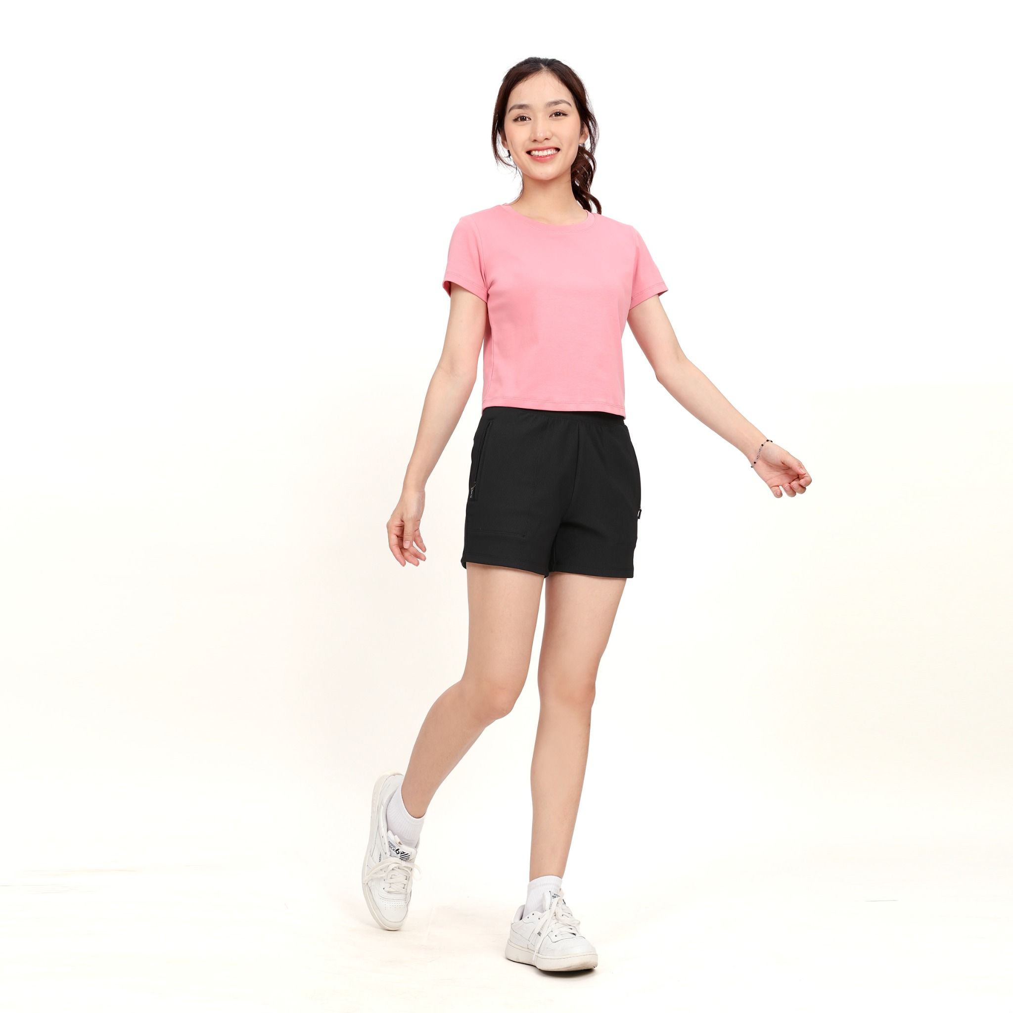 Áo thun nữ croptop tay ngắn Cổ Tròn chất rib chất cotton siêu mát 220p 0265