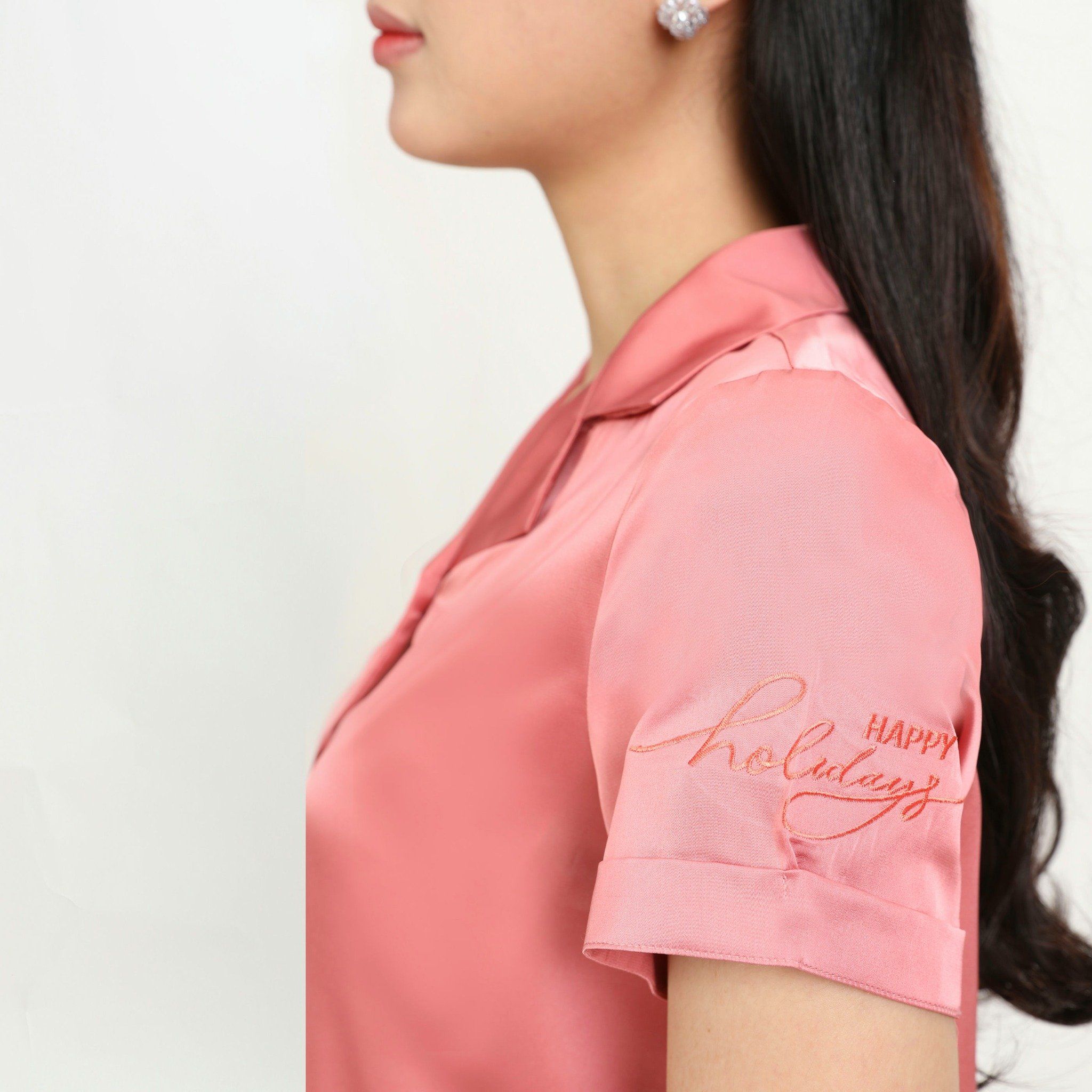 Set đồ bộ nữ kiểu quần lửng tay ngắn chất lụa nhung 264p 4315