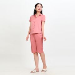 Set đồ bộ nữ kiểu quần lửng tay ngắn chất lụa nhung 264p 4315