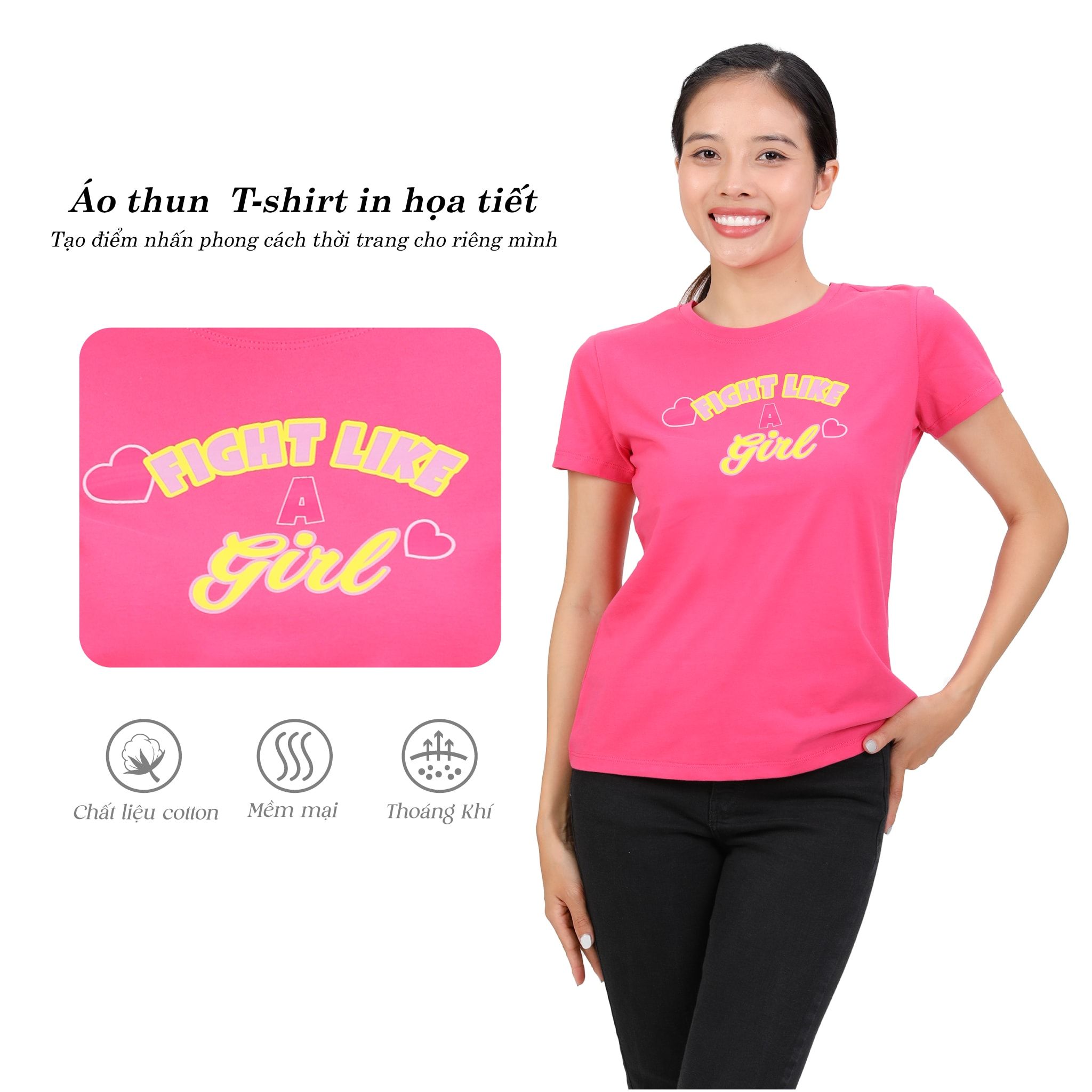 Áo thun nữ tay ngắn Form Suông chất cotton siêu mát 020p 0311