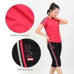 Set đồ bộ nữ kiểu thể thao kiểu quần lửng tay ngắn chất cotton siêu mát 024p 4210