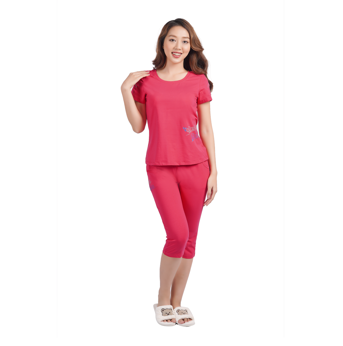 Set đồ bộ nữ kiểu quần lửng tay ngắn chất cotton siêu mát 024p 4247