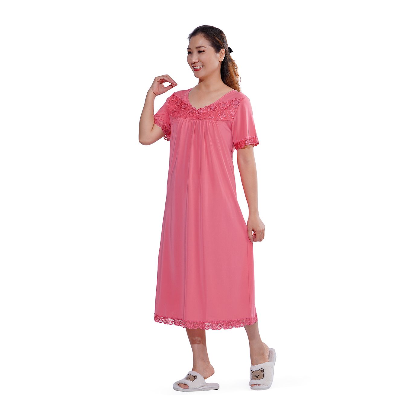 Áo ngủ, Váy ngủ tay ngắn chất thun lạnh siêu bền 012p 2036