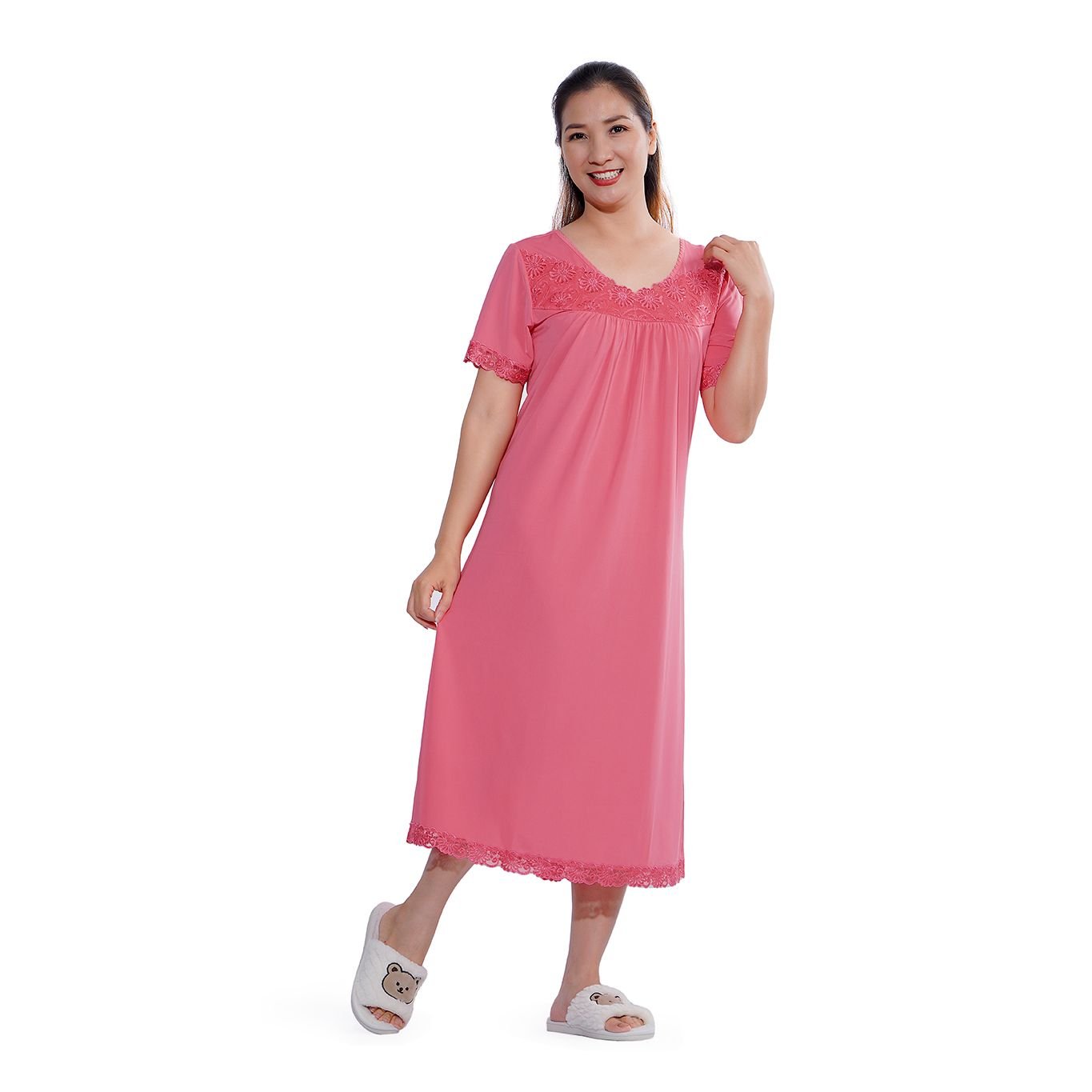 Áo ngủ, Váy ngủ tay ngắn chất thun lạnh siêu bền 012p 2036