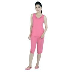 Set đồ bộ nữ kiểu quần lửng không tay chất thun lạnh siêu bền014p 0217
