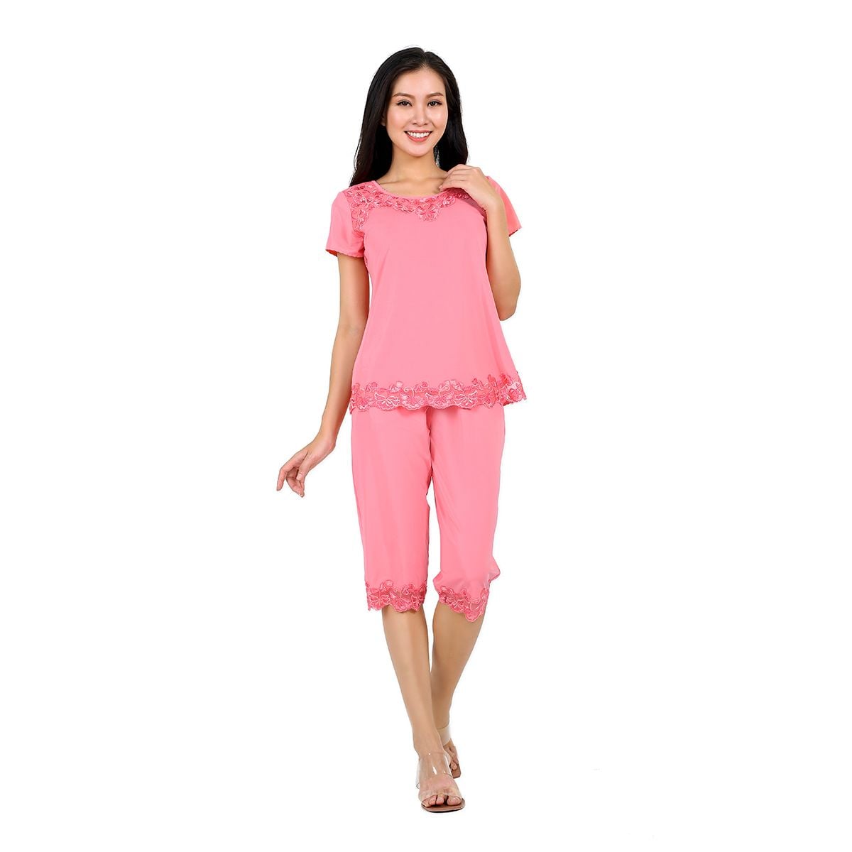 Set đồ bộ nữ kiểu quần lửng tay ngắn chất thun lạnh siêu bền 014p 4044