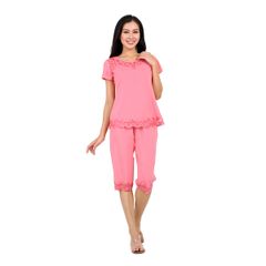 Set đồ bộ nữ kiểu quần lửng tay ngắn chất thun lạnh siêu bền 014p 4044