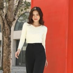 Áo Thun Tay Dài  Cổ Tiim Chất Rip Cotton 220p 0273