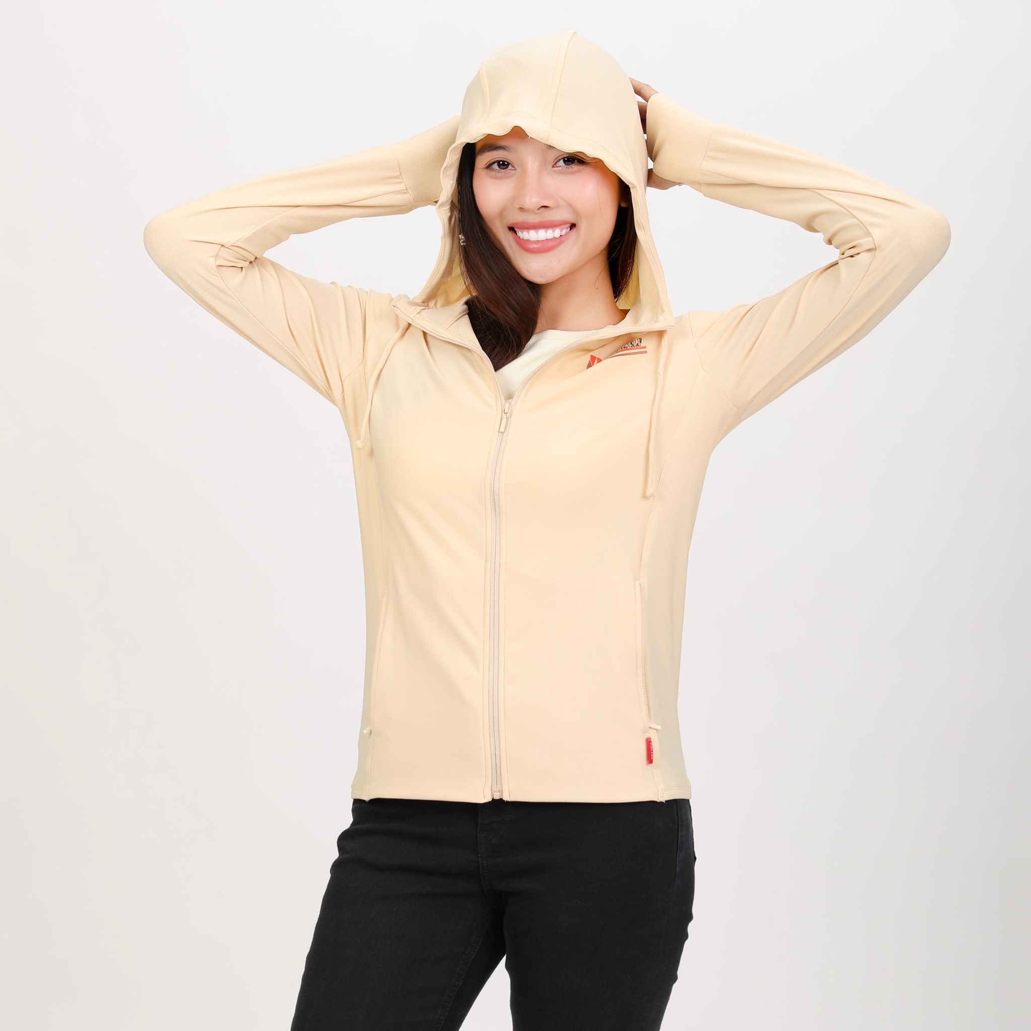 Áo khoác nữ chống nắng, chống UV chất poly cát logo UV đổi màu 311p 1297