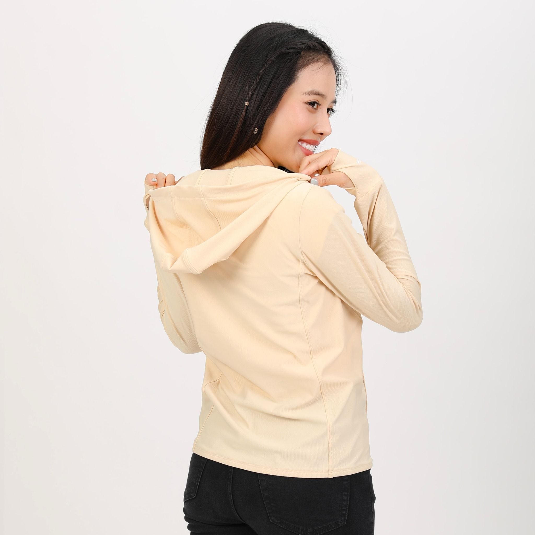 Áo khoác nữ chống nắng, chống UV chất poly cát logo UV đổi màu 311p 1297