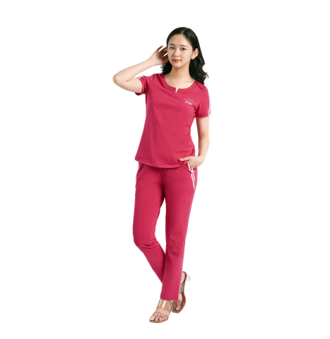 Set đồ bộ nữ kiểu quần dài tay ngắn cotton cvc mát 193p 3318