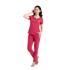Set đồ bộ nữ kiểu quần dài tay ngắn cotton cvc mát 193p 3318