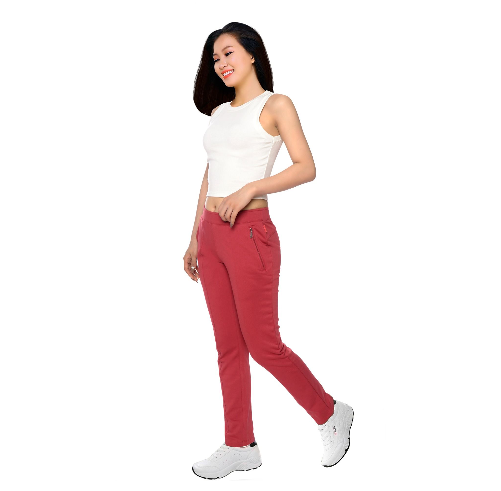 Quần thể thao nữ ống dài thun chất vảy cá cotton cvc mát 408p 8038